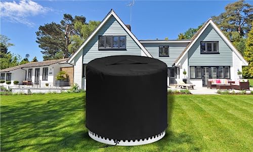 MAVINCHER Fire Pit Cover for Solo Stove Cover 22 Inch, Solo Stove Bonfire Cover Waterproof, 600D Heavy Duty Solo Stove Bonfire Accessories, Black, 22" D x 16" H