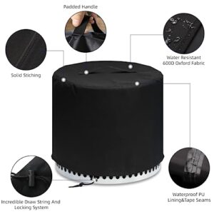 MAVINCHER Fire Pit Cover for Solo Stove Cover 22 Inch, Solo Stove Bonfire Cover Waterproof, 600D Heavy Duty Solo Stove Bonfire Accessories, Black, 22" D x 16" H