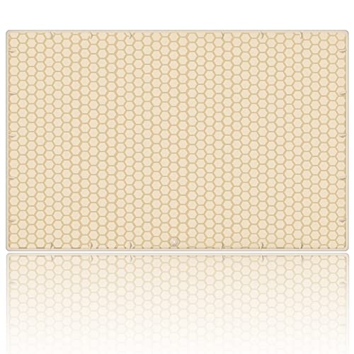 Under Sink Mat for Kitchen Cabinet - 34 x 22 Inch Rubber Mat Waterproof, Drip Tray Sink Pan Non Slip Mat Leak Protector, Bathroom Sink Liner Large Silicon Mat, Storage Organizer Water Mat (Beige)