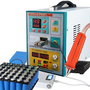 rcbdbsm 3.2kw battery spot welder, pulse welding machine for 4 rows of 18650 14500 lithium batteries battery pack work, with cooling system and charging testing function