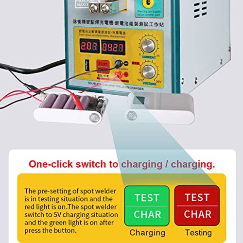 RCBDBSM 3.2KW Battery Spot Welder, Pulse Welding Machine for 4 Rows of 18650 14500 Lithium Batteries Battery Pack Work, with Cooling System and Charging Testing Function