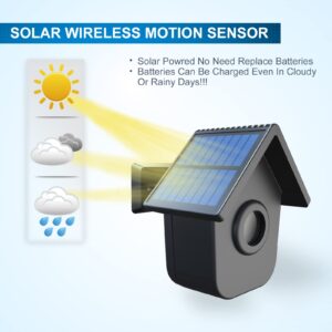 Driveway Alarm- HTZSAFE 1/2 Mile Long Range Outdoor Weatherproof Solar Wireless Motion Sensor&Detector-Portable Receiver Has Long Last Backup Battery- DIY Security Alert System for Home&Property