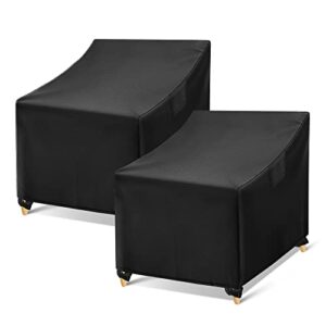 wleafj outdoor chair covers waterproof, black lawn patio furniture covers, heavy duty patio lounge deep seat cover, 2 pack - 29" w x 30" d x 36" h