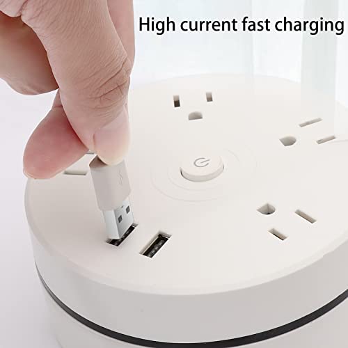 enheng Power Strip,5.9Ft(About 1.8 Meters) Surge Protector with 4-Outlet & 2 USB Charging 5.9Ft Ports Can Stretch Extension Cord, Wall Mountable Overload Protection Outlet for Home & Office, White