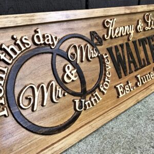 Mr and Mrs Sign | Wood Wedding Gift | Wooden Bridal Shower Gift | Custom Engagement Sign | Established Marriage Decor | Personalized Couple Gift | Last Name Established Sign | Anniversary Gift