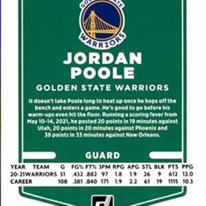 Jordan Poole 2021-22 Donruss #13 NM++ Warriors Basketball