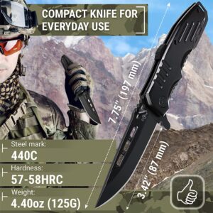 Bundle of 4 Items - Pocket Folding Knife - Military Style - Folding Knife - Tactical Knife - EDC Fold Knives - Sharp Blade Knifes - Best Pocket Knife for Urban Work Hobby Unboxing - 18,5 Machete