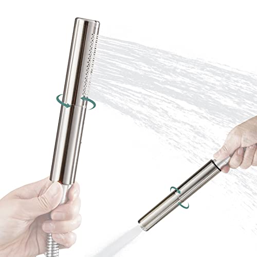 Heyalan Handheld Shower Handheld Shower Spray Bathroom Shower Wand High Pressure Luxury Hand Shower Brass High Flow Hand Shower Head,Dual Functions Style,Brushed Nickel