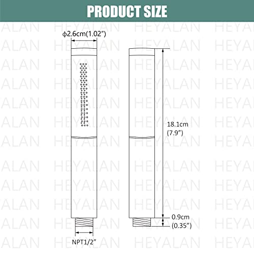 Heyalan Handheld Shower Handheld Shower Spray Bathroom Shower Wand High Pressure Luxury Hand Shower Brass High Flow Hand Shower Head,Dual Functions Style,Brushed Nickel