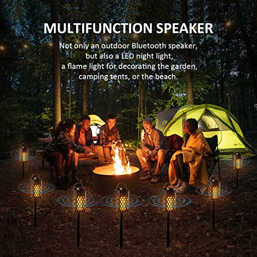 SZGMJIA Portable Bluetooth Speaker, Led Flame Torch Atmosphere Wireless Outdoor Speaker Bluetooth 5.0 HD Audio IP67 Waterproof with LED Flicker Warm Night Lights 2000mAh Battery for Travel Home Party