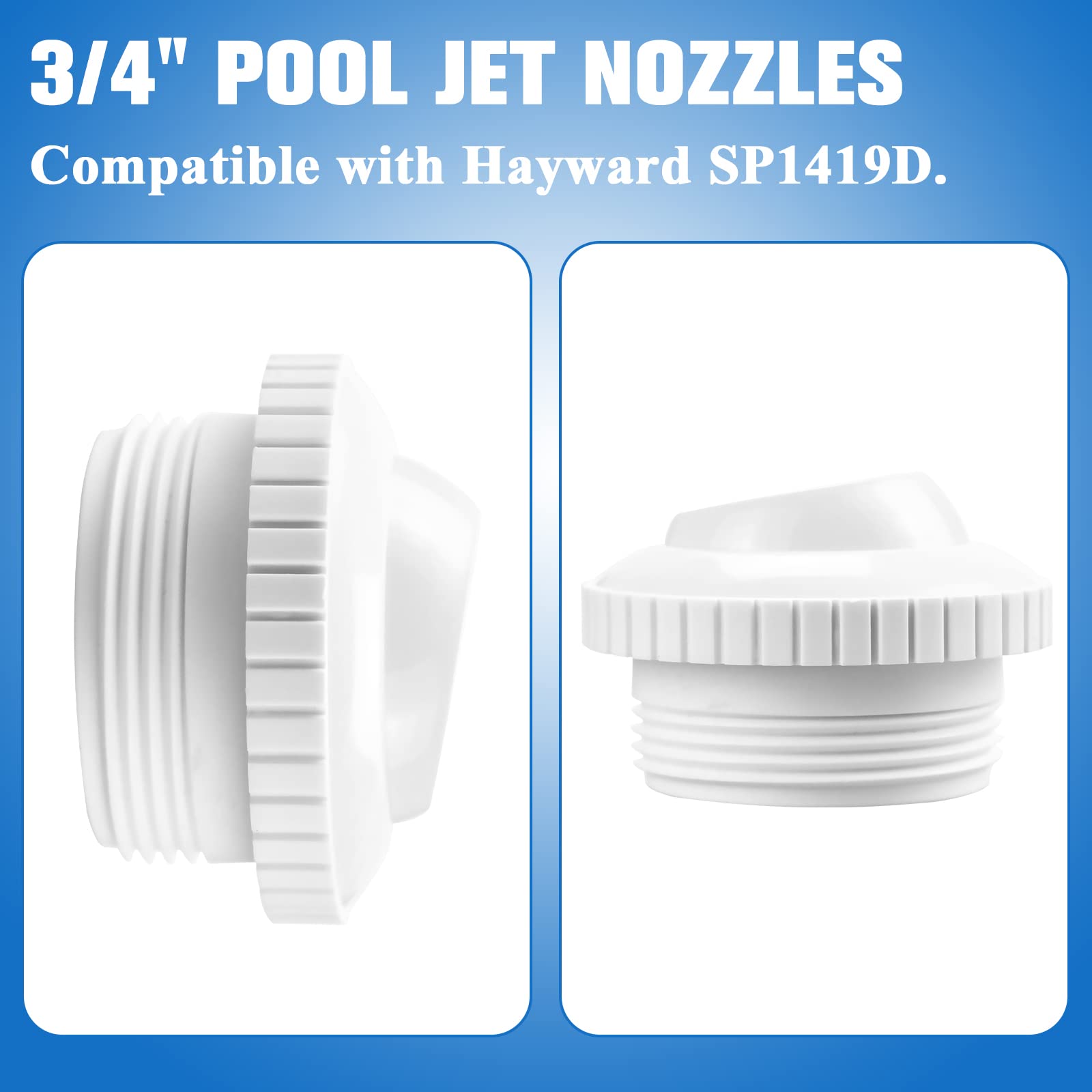 Funmit Pool Jet Nozzles 3/4" SP1419D Flow Inlet Fitting Opening Water Directional Pool Return Fittings, 6 Pack