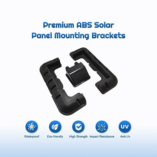 Alrska Solar Panel Roof Drill-Free Corner Bracket Mount for RV, Boats, Caravans, Marine, Motorhomes - Set of 7(Black Corner Bracket)