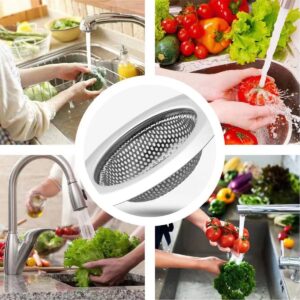 Kitchen Sink Strainer for Kitchen Sinks with 2pcs Kitchen Sink Strainer Trash Bag,Homty Sink Drain Strainer Stainless Steel 2 Pack for Kitchen Sink Drain Sink Stopper Drain Stopper, 4.5" Diameter