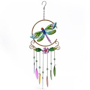 wind chimes for outdoor garden patio decor, birthday memorial gifts for women mom grandma wife daughter, 22" metal dragonfly windchimes hanging outside yard balcony porch backyard