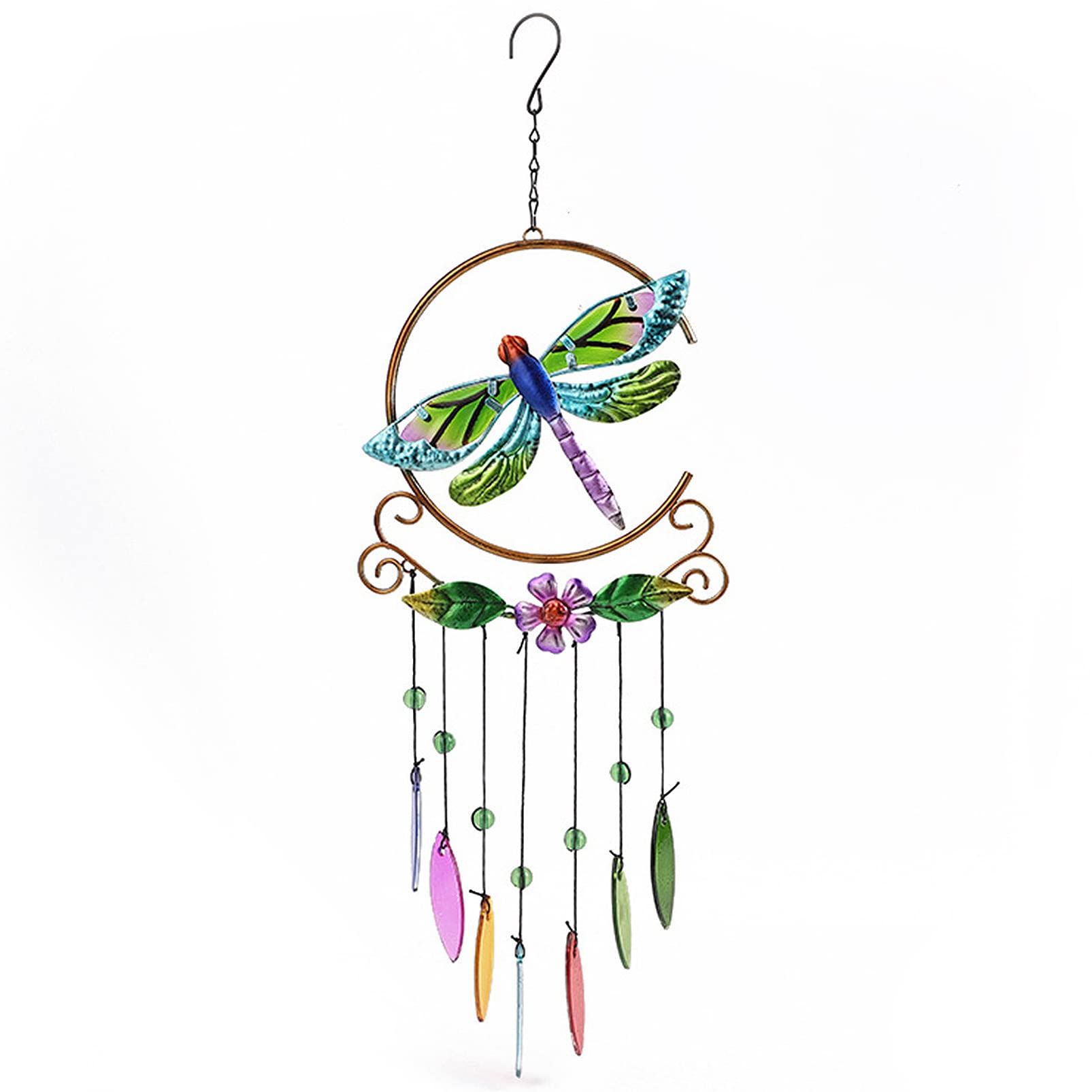 Wind Chimes for Outdoor Garden Patio Decor, Birthday Memorial Gifts for Women Mom Grandma Wife Daughter, 22" Metal Dragonfly Windchimes Hanging Outside Yard Balcony Porch Backyard