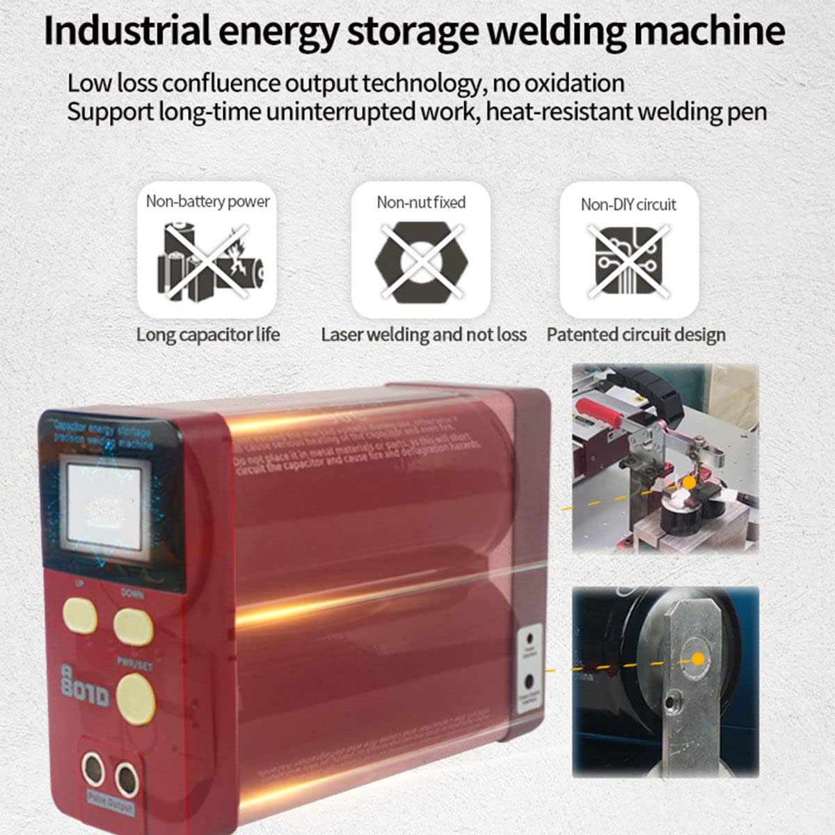 RCBDBSM Industrial Energy Storage Battery Welding Machine 12 KW Battery Spot Welder for 18650 14500 Lithium Battery Pack Building Portable Precision Spot Welding Equipment