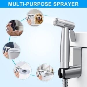 Sllxgin Bidet Sprayer for Toilet, Handheld Sprayer Bidet Kit, High Pressure Bathroom Hand Sprayer Kit for Toilet Washing, Bathroom, Cloth Diaper, Bathing Pets, and Feminine Hygiene