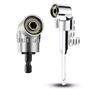beeiee 105 degrees right angle driver,right angle drills,1/4" hex shank quick change drive and magnetic bit socket for tight space (long + short 2 pack)