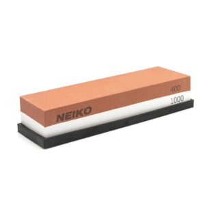 neiko 54004a whetstone, knife sharpening stone, 400 & 1000 grit, coarse, 2 side sharpener stone, water sharpening stone set, scissor, blade, kitchen knife sharpener stone, wet stone sharpening kit