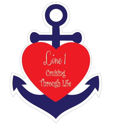 Large Magnet Customized for your Stateroom Door on your Disney Cruise, Carnival, Royal Caribbean, etc. - Personalized Anchor With Heart