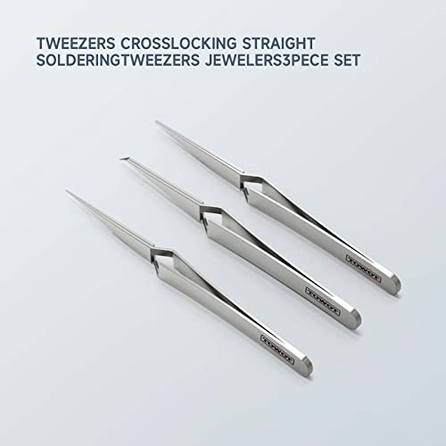 TOWOT Precision Tweezers Reverse Tweezers For Electronic Soldering Precision Reverse Ceramic Tweezers Non-Conductive Heat Resistant (Straight Pointed Tweezers)