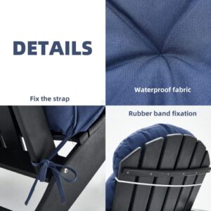 Outdoor Patio Adineondack Cushion Rocking Chair Cushions, Waterproof, Durable (Blue)