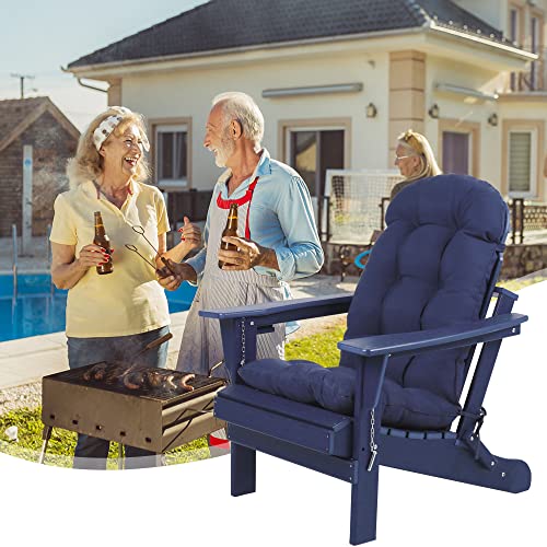 Outdoor Patio Adineondack Cushion Rocking Chair Cushions, Waterproof, Durable (Blue)