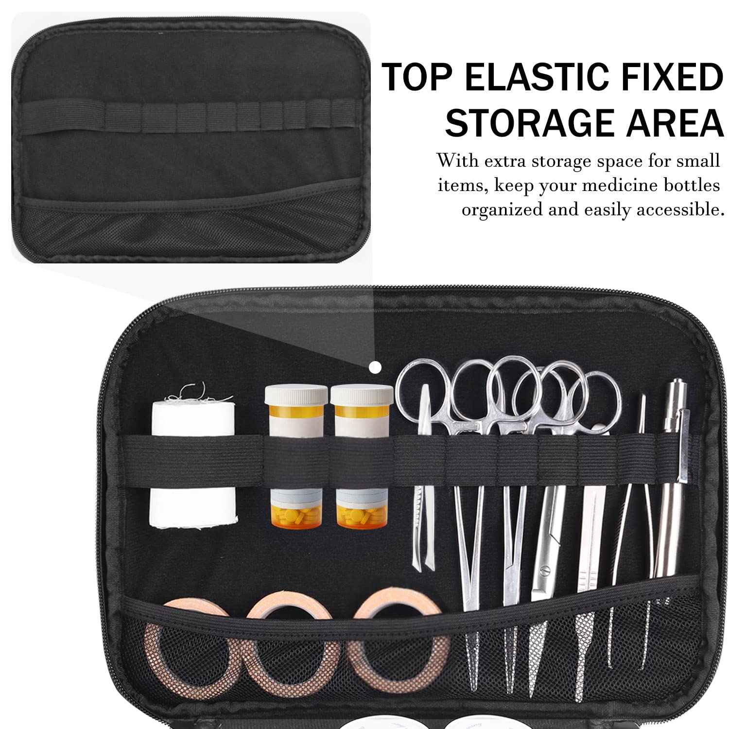 TUSIASC Pill Bottle Organizer Medicine Bag Medication Storage Organization Medicine Travel Carrying Case Home Health Aid Bag with Shoulder Strap （Bag Only）