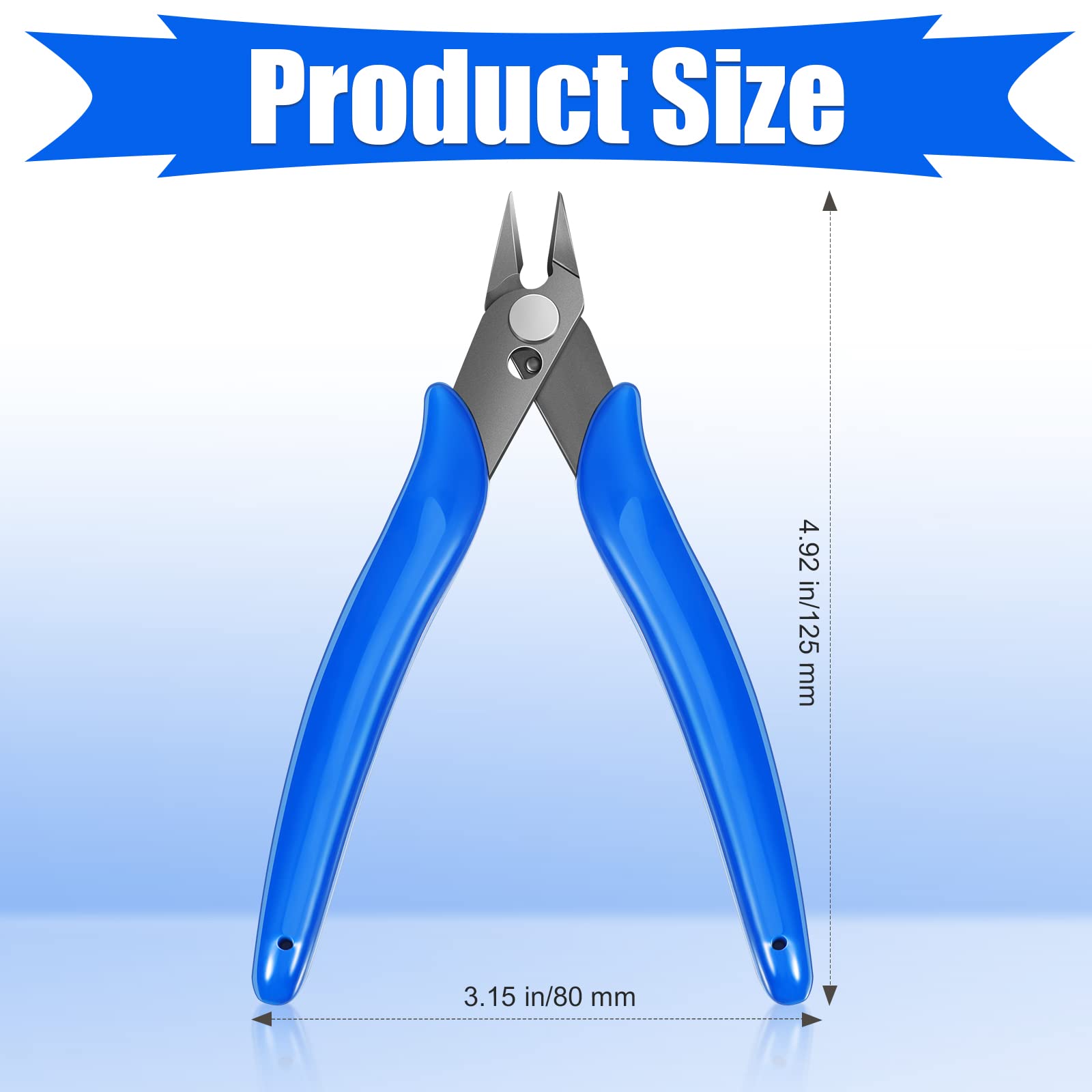 12 Pcs Flush Cutter Pliers Wire Cutters 4.92 Inch Diagonal Cutters Carbon Steel Cutting Pliers Wire Clippers Nippers for Electronic Wire Soft Copper Jewelry Making Screws Crafting DIY Projects (Blue)