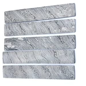 12 inches pair of 5 handmade damascus steel blank billets with twisted pattern