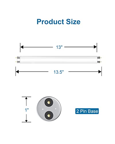 2 Pack Bug Zapper Replacement Light Bulb 10W for 20W Indoor Bug Zapper, BL T8 F10W Light Tube Compatible with Aspectek, Liba and Other 20W Mosquito Zapper Lamp