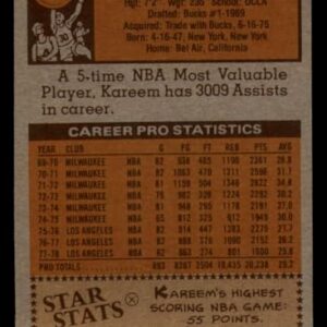 Basketball NBA 1978-79 Topps #110 Kareem Abdul-Jabbar Lakers