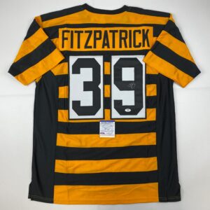 autographed/signed minkah fitzpatrick pittsburgh bumble bee football jersey psa/dna coa