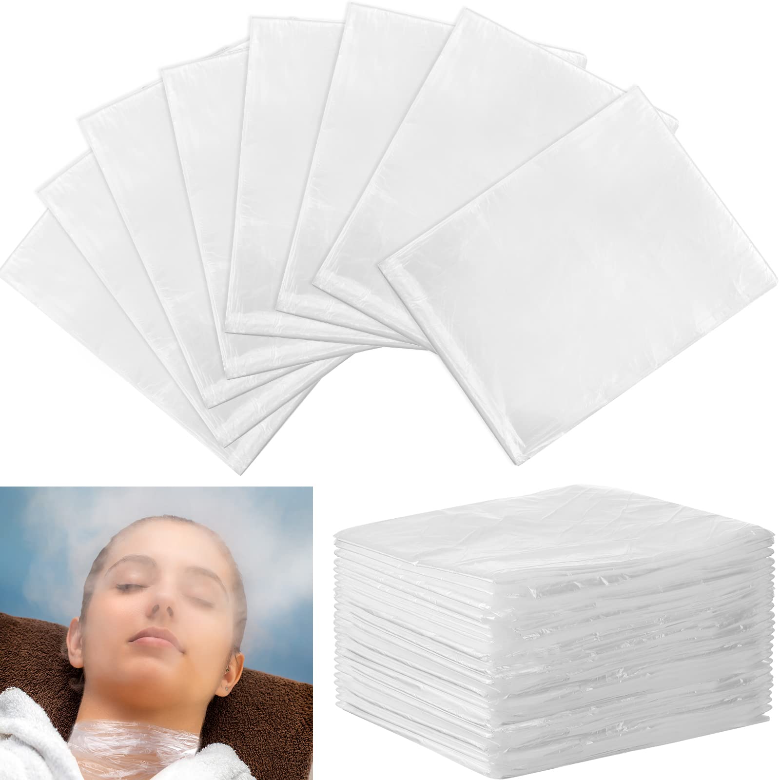 100 Pack Sauna Bag Plastic Body Wrap Disposable Sauna Blanket Liners 87 x 47 Inch Sauna Wrap Thicken Sauna Bag Infrared Sauna Blanket Applied Inside a Far Sauna Accessories for Beauty Salon Spa