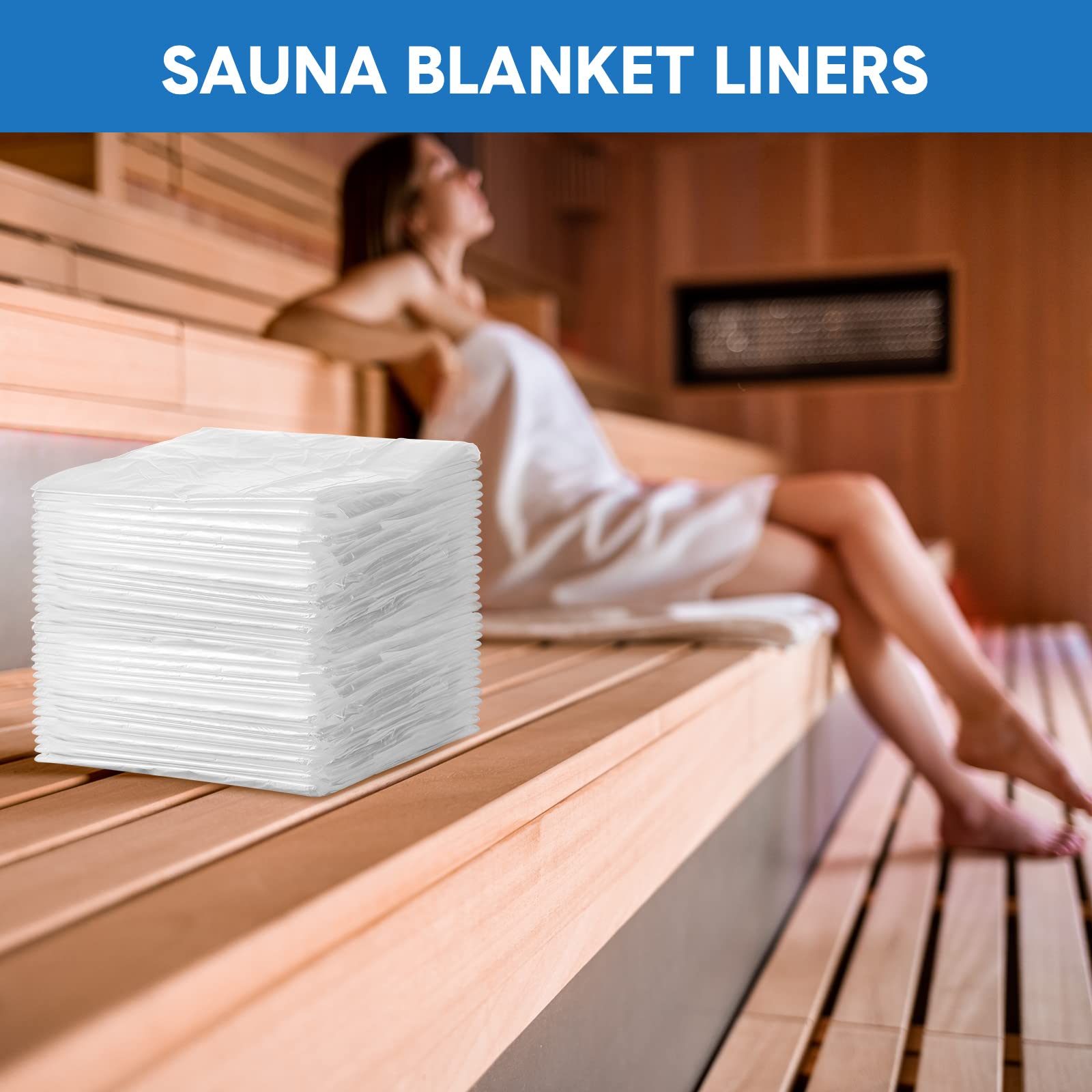100 Pack Sauna Bag Plastic Body Wrap Disposable Sauna Blanket Liners 87 x 47 Inch Sauna Wrap Thicken Sauna Bag Infrared Sauna Blanket Applied Inside a Far Sauna Accessories for Beauty Salon Spa