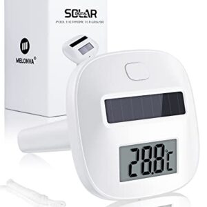 Solar Digital Pool Thermometer Floating Easy Read Large Display LCD Screen Solar Powered No Batteries Needed Fahrenheit Celsius 150C