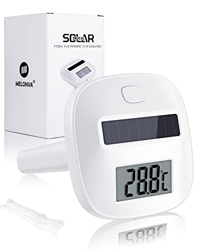 Solar Digital Pool Thermometer Floating Easy Read Large Display LCD Screen Solar Powered No Batteries Needed Fahrenheit Celsius 150C