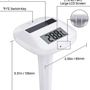 Solar Digital Pool Thermometer Floating Easy Read Large Display LCD Screen Solar Powered No Batteries Needed Fahrenheit Celsius 150C