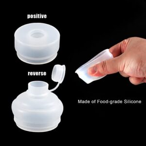 TOYMIS 2pcs Water Jug Cap, 5 Gallon Water Jug Cap for 53-65mm Screw/Threaded Tops Silicone Water Caps Leak-Proof Reusable Water Jug Cap Replacement for Water Dispenser, with Inner Buckle