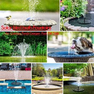 Solar Fountain, Bird Bath Fountains Solar Power Glass Panel with Battery Automatic Power Off After Leaving Water, 3W Solar Fountain Pump for Bird Bath with Color LED Light for Pond, Pool, Outdoor