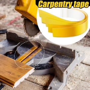 Zero Gap Woodworking Tape for More Accurate Cuts On Miter Saw Table Saw PVC Self Adhesive Strips for Positioning Wood Cutting, 2 x 14 Inch, Yellow (10 Pcs)