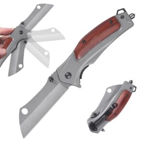 sharpken pocket knife,pocket folding knife with clip, glass breaker and line lock.
