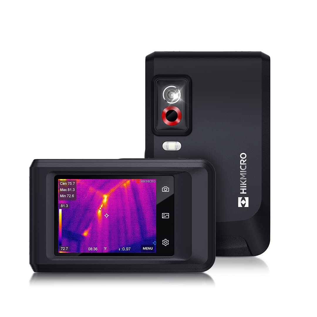 HIKMICRO Pocket 27,648 Pixels IR Resolution Thermal Imaging Camera with 8MP Visual Camera, 25 Hz, Wi-Fi, 3.5" Touch Screen Thermal Imager, 192 x 144, IP54, -4°F~752°F