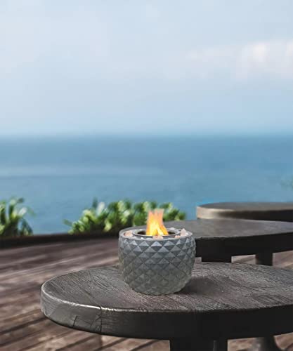 Tabletop Fire Pit Indoor,Tabletop Fireplace Concrete, Pineapple Shape Small Fire Bowl, Portable Tabletop Fire Pit (Grey)