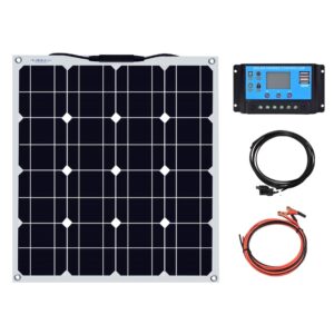 xinpuguang 50w flexible solar panel 12v system kit 10a charge controller extension cable for yacht, boat, rv, cabin(50w)