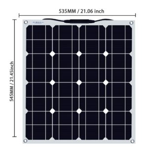 XINPUGUANG 50W Flexible Solar Panel 12V System Kit 10A Charge Controller Extension Cable for Yacht, Boat, RV, Cabin(50W)