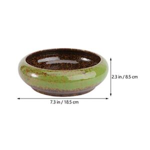 1PC Retro Large Round Succulent Planter Pots Hydroponic Ceramic Vessel with Hole Bonsai Planter Bowl Plant Container