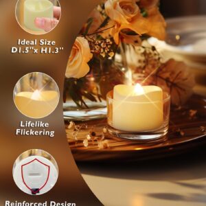 Homemory 24-Pack Flameless LED Tea Lights Candles Battery Operated, 200+Hour Fake Electric Candles TeaLights for Votive, Aniversary, Wedding Centerpiece Table Decor, Funeral, Halloween, Christmas