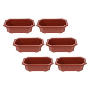 ERINGOGO Bonsai Planter Pot 6 PCS Bonsai Training Pots, 9 Plastic with Drainage Hole, Deep Flower Pot Plants Growing Pots for Nursery, Garden, Balcony Retangular Flower Pot