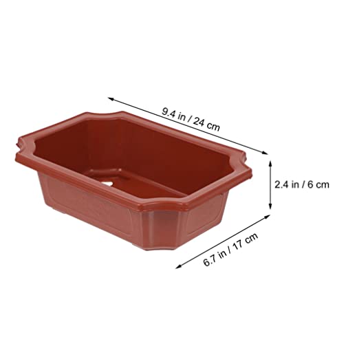 ERINGOGO Bonsai Planter Pot 6 PCS Bonsai Training Pots, 9 Plastic with Drainage Hole, Deep Flower Pot Plants Growing Pots for Nursery, Garden, Balcony Retangular Flower Pot